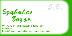 szabolcs bozor business card